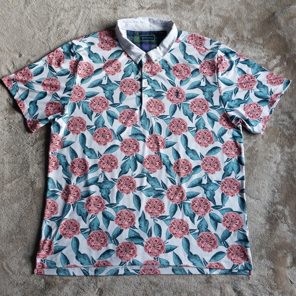 William Murphy Golf Tropical Mums Floral Polo Shirt | XXL